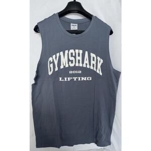 Men's Gymshark 100% Cotton Crew Neck T-Shirt Tank Dusty Blue Gray Size SMALL